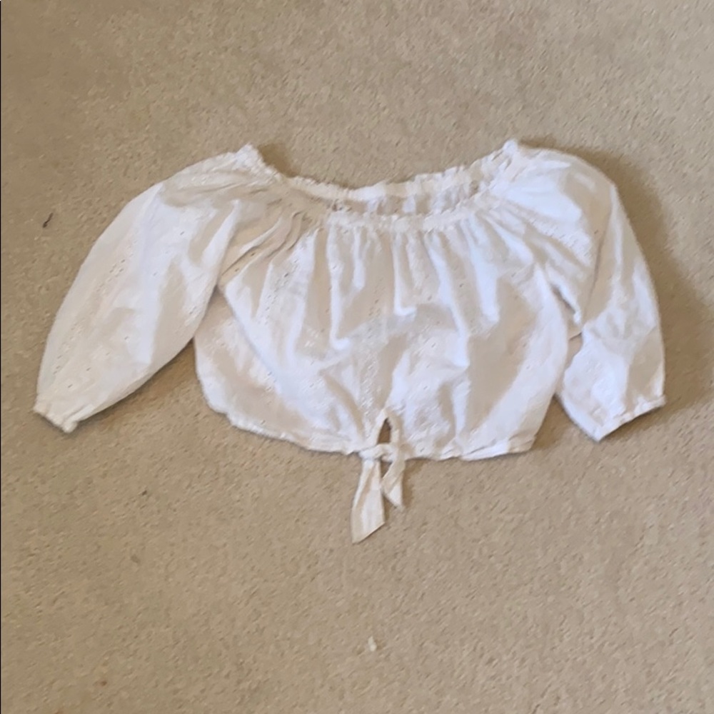 Off the Shoulder Cropped White Top